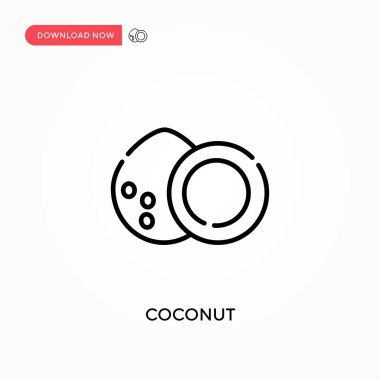 Hindistan cevizi basit vektör simgesi. Web sitesi veya mobil uygulama için modern, basit düz vektör çizimi