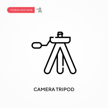 Kamera üçlüsü basit vektör simgesi. Web sitesi veya mobil uygulama için modern, basit düz vektör çizimi