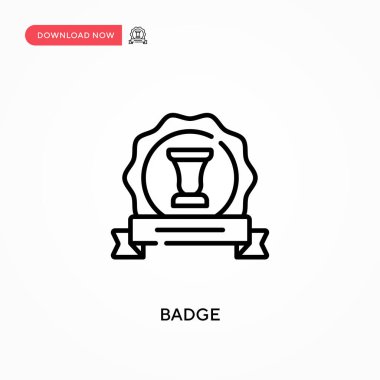 Rozet Basit vektör simgesi. Web sitesi veya mobil uygulama için modern, basit düz vektör çizimi