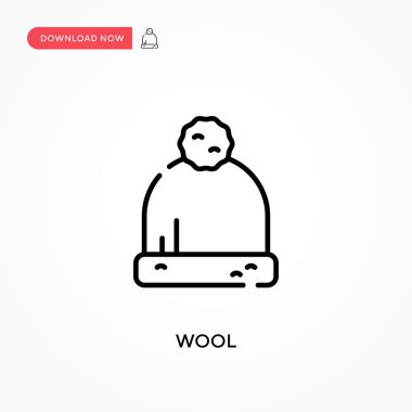 Yün Basit vektör simgesi. Web sitesi veya mobil uygulama için modern, basit düz vektör çizimi