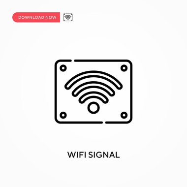 Wifi basit vektör simgesi sinyali veriyor. Web sitesi veya mobil uygulama için modern, basit düz vektör çizimi