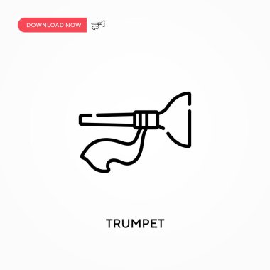 Trompet basit vektör simgesi. Web sitesi veya mobil uygulama için modern, basit düz vektör çizimi