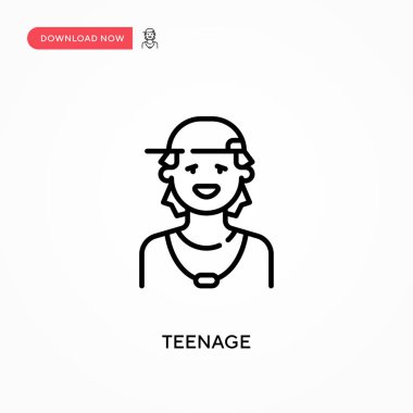 Basit Gençlik vektör simgesi. Web sitesi veya mobil uygulama için modern, basit düz vektör çizimi