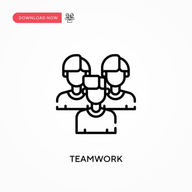 Takım çalışması basit vektör simgesi. Web sitesi veya mobil uygulama için modern, basit düz vektör çizimi