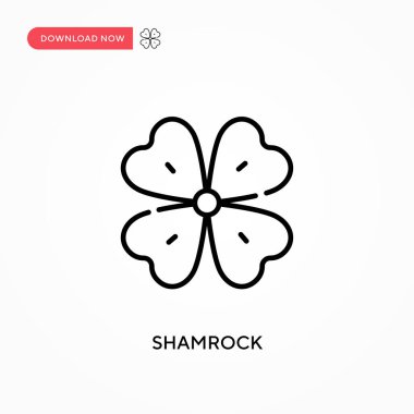 Yonca Basit vektör simgesi. Web sitesi veya mobil uygulama için modern, basit düz vektör çizimi