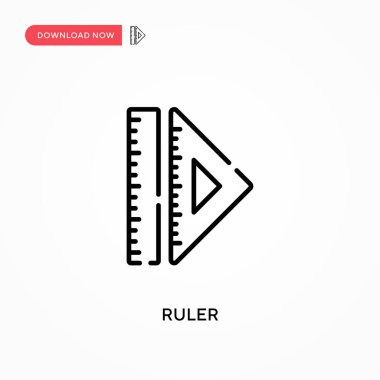 Cetvel Basit vektör simgesi. Web sitesi veya mobil uygulama için modern, basit düz vektör çizimi