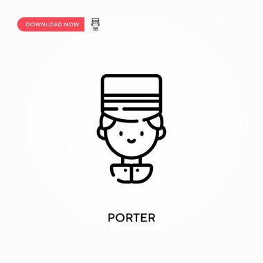 Porter Basit vektör simgesi. Web sitesi veya mobil uygulama için modern, basit düz vektör çizimi