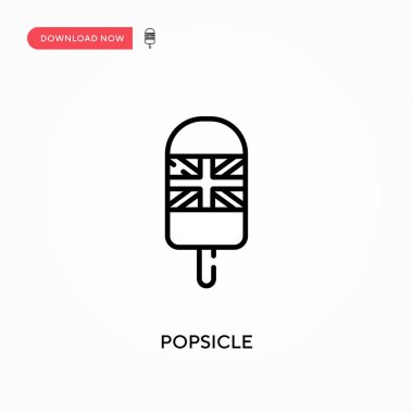 Popsicle Basit vektör simgesi. Web sitesi veya mobil uygulama için modern, basit düz vektör çizimi