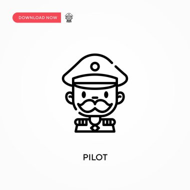 Pilot Basit vektör simgesi. Web sitesi veya mobil uygulama için modern, basit düz vektör çizimi