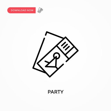 Parti Basit vektör simgesi. Web sitesi veya mobil uygulama için modern, basit düz vektör çizimi