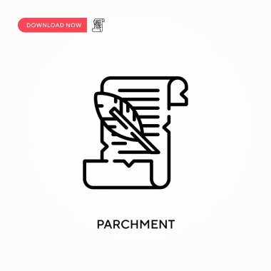 Parşömen Basit vektör simgesi. Web sitesi veya mobil uygulama için modern, basit düz vektör çizimi