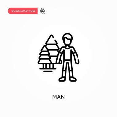 Basit erkek vektör simgesi. Web sitesi veya mobil uygulama için modern, basit düz vektör çizimi