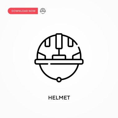 Kask Basit vektör simgesi. Web sitesi veya mobil uygulama için modern, basit düz vektör çizimi