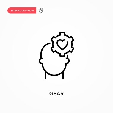 Gear Basit vektör simgesi. Web sitesi veya mobil uygulama için modern, basit düz vektör çizimi