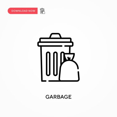 Çöp Basit vektör simgesi. Web sitesi veya mobil uygulama için modern, basit düz vektör çizimi