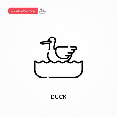 Ördek Basit vektör simgesi. Web sitesi veya mobil uygulama için modern, basit düz vektör çizimi