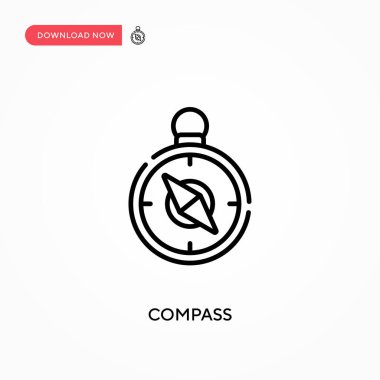 Basit vektör simgesini pusula. Web sitesi veya mobil uygulama için modern, basit düz vektör çizimi