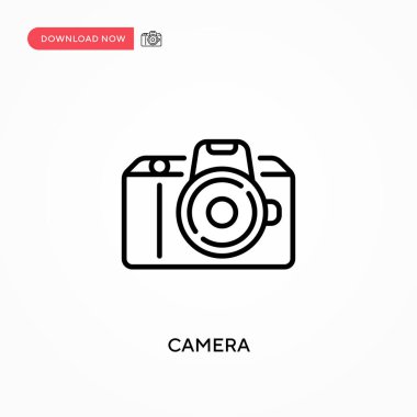 Kamera basit vektör simgesi. Web sitesi veya mobil uygulama için modern, basit düz vektör çizimi