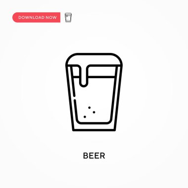 Bira basit vektör simgesi. Web sitesi veya mobil uygulama için modern, basit düz vektör çizimi