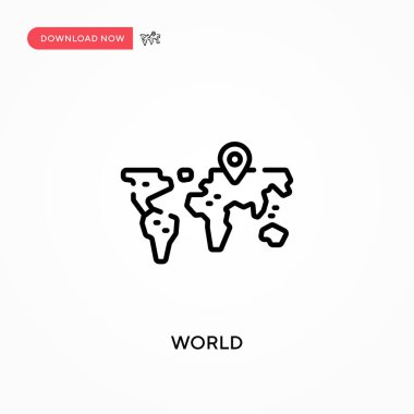 Dünya basit vektör simgesi. Web sitesi veya mobil uygulama için modern, basit düz vektör çizimi