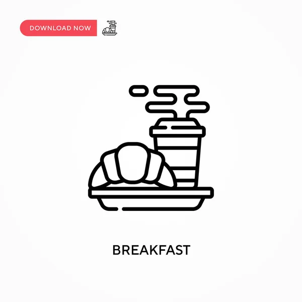 Pequeno Almoço Ícone Vetorial Simples Ilustração Vetorial Plana Moderna Simples — Vetor de Stock