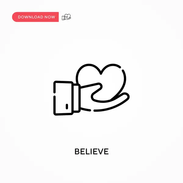 Glauben Sie Einfaches Vektorsymbol Moderne Einfache Flache Vektordarstellung Für Website — Stockvektor