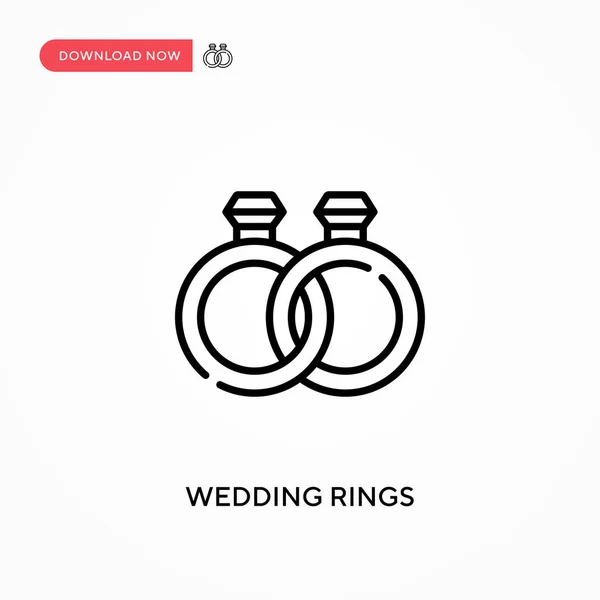 Wedding Rings Simple Vector Icon Modern Simple Flat Vector Illustration — Stock Vector