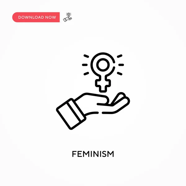 フェミニズムシンプルなベクトルアイコン ウェブサイトやモバイルアプリのための現代的でシンプルなフラットベクトルイラスト — ストックベクタ