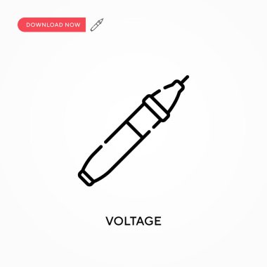 Voltaj basit vektör simgesi. Web sitesi veya mobil uygulama için modern, basit düz vektör çizimi