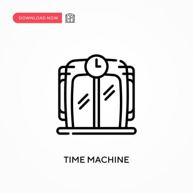 Zaman makinesi basit vektör simgesi. Web sitesi veya mobil uygulama için modern, basit düz vektör çizimi