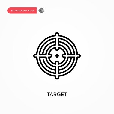 Hedef basit vektör simgesi. Web sitesi veya mobil uygulama için modern, basit düz vektör çizimi