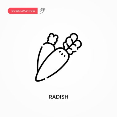 Turp Basit vektör simgesi. Web sitesi veya mobil uygulama için modern, basit düz vektör çizimi