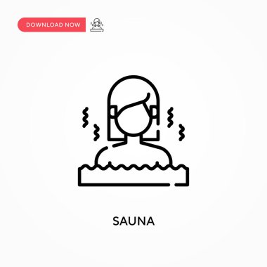 Sauna Basit vektör simgesi. Web sitesi veya mobil uygulama için modern, basit düz vektör çizimi