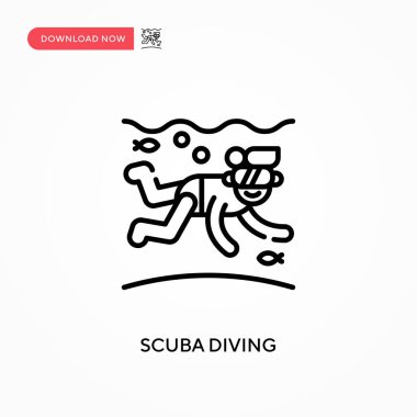 Tüplü dalış basit vektör simgesi. Web sitesi veya mobil uygulama için modern, basit düz vektör çizimi