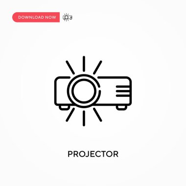 Projektör Basit vektör simgesi. Web sitesi veya mobil uygulama için modern, basit düz vektör çizimi