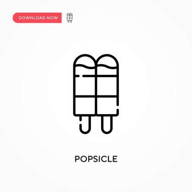 Popsicle Basit vektör simgesi. Web sitesi veya mobil uygulama için modern, basit düz vektör çizimi