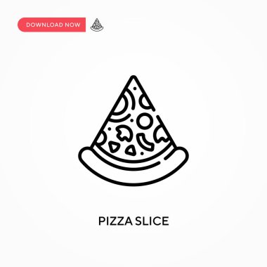 Pizza dilimi basit vektör simgesi. Web sitesi veya mobil uygulama için modern, basit düz vektör çizimi