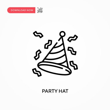 Parti şapkası Basit vektör simgesi. Web sitesi veya mobil uygulama için modern, basit düz vektör çizimi