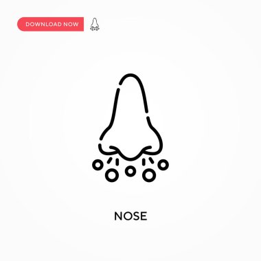 Burun Basit vektör simgesi. Web sitesi veya mobil uygulama için modern, basit düz vektör çizimi