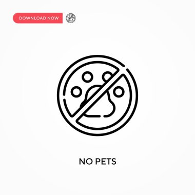 Evcil hayvan yok. Basit vektör simgesi. Web sitesi veya mobil uygulama için modern, basit düz vektör çizimi