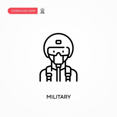 Askeri basit vektör ikonu. Web sitesi veya mobil uygulama için modern, basit düz vektör çizimi
