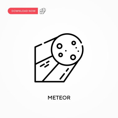 Meteor Basit vektör simgesi. Web sitesi veya mobil uygulama için modern, basit düz vektör çizimi