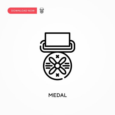 Madalya basit vektör simgesi. Web sitesi veya mobil uygulama için modern, basit düz vektör çizimi