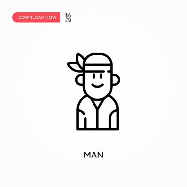 Basit erkek vektör simgesi. Web sitesi veya mobil uygulama için modern, basit düz vektör çizimi