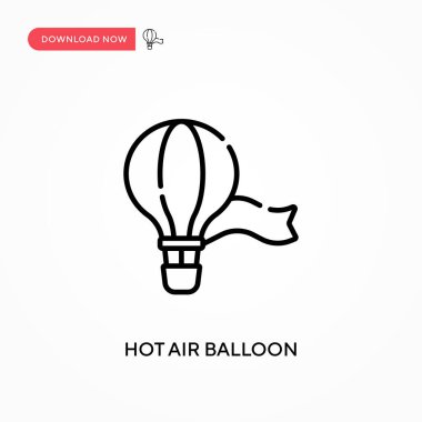 Sıcak hava balonu basit vektör simgesi. Web sitesi veya mobil uygulama için modern, basit düz vektör çizimi