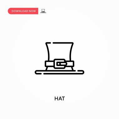 Şapka Basit vektör simgesi. Web sitesi veya mobil uygulama için modern, basit düz vektör çizimi
