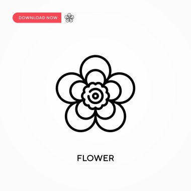 Çiçek Basit vektör simgesi. Web sitesi veya mobil uygulama için modern, basit düz vektör çizimi