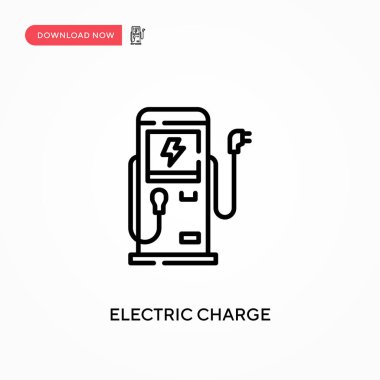 Elektrik yükleme basit vektör simgesi. Web sitesi veya mobil uygulama için modern, basit düz vektör çizimi