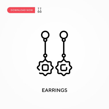 Küpeler basit vektör ikonu. Web sitesi veya mobil uygulama için modern, basit düz vektör çizimi