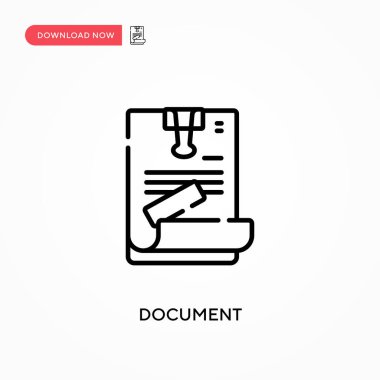 Belge Basit vektör simgesi. Web sitesi veya mobil uygulama için modern, basit düz vektör çizimi